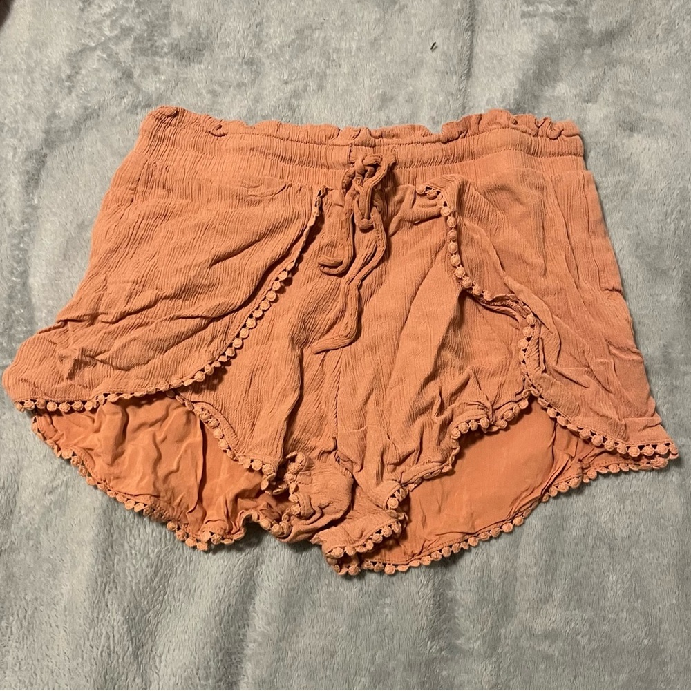Aeropostale Orange Shorts with Scalloped Hem